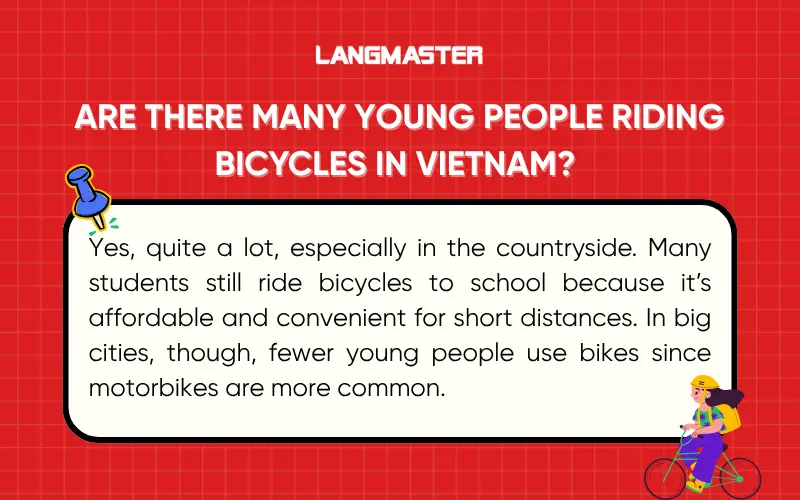 Are there many young people riding bicycles in Vietnam?
