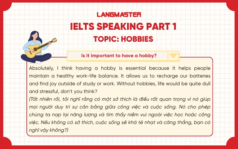 Is it important to have a hobby? ielts speaking part 1