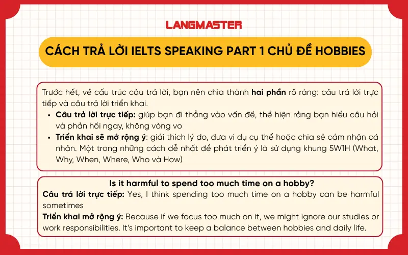 Cấu trúc câu trả lời ielts speaking part 1 hobbies