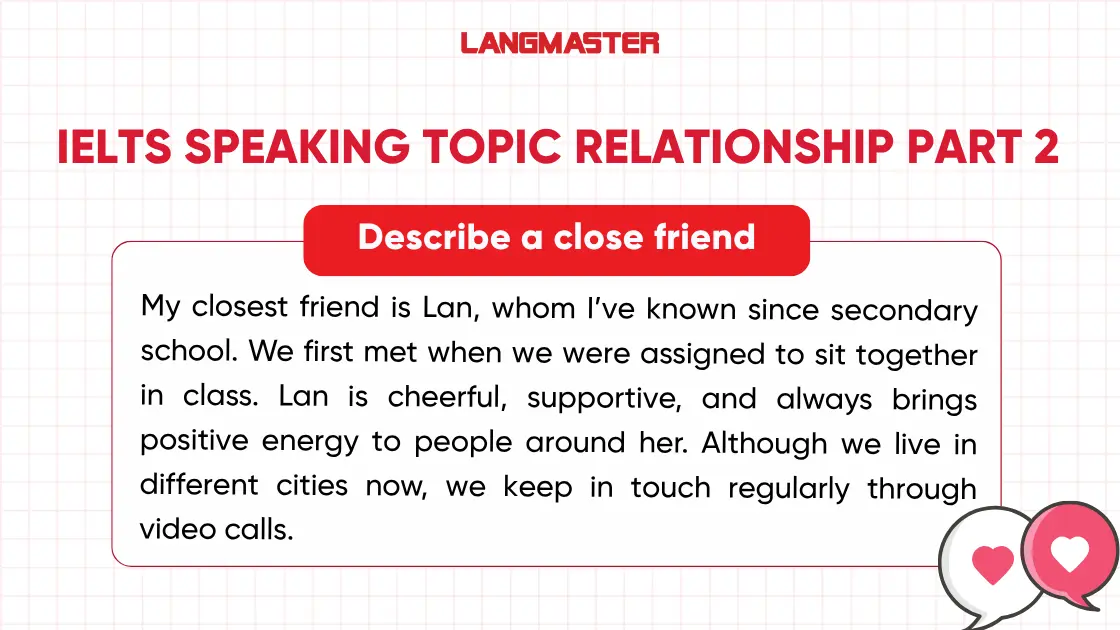 Bài mẫu chủ đề Relationship - IELTS Speaking Part 2