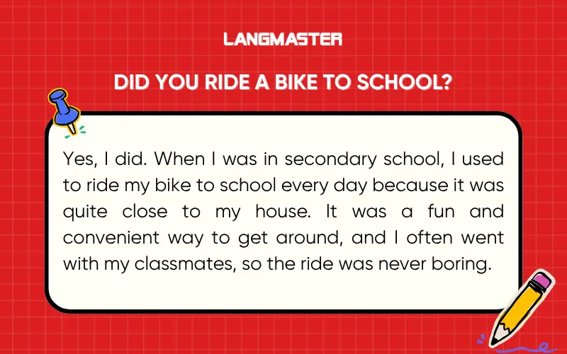 Did you ride a bike to school?