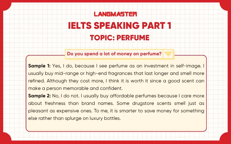 Do you spend a lot of money on perfume? IELTS Speaking Part 1