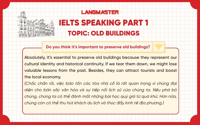 Do you think it's important to preserve old buildings? IELTS Speaking Part 1