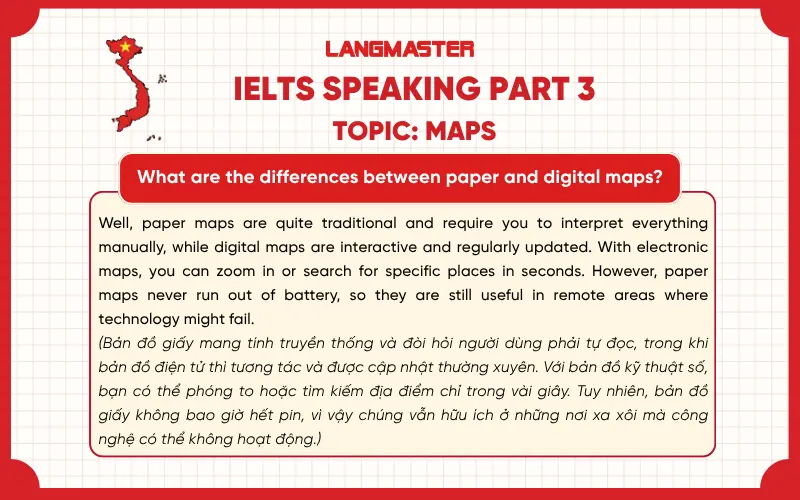What are the differences between paper and digital maps? IELTS Speaking Part 3