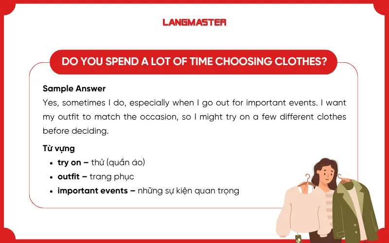 Sample Answer IELTS Speaking Part 1 topic Clothes