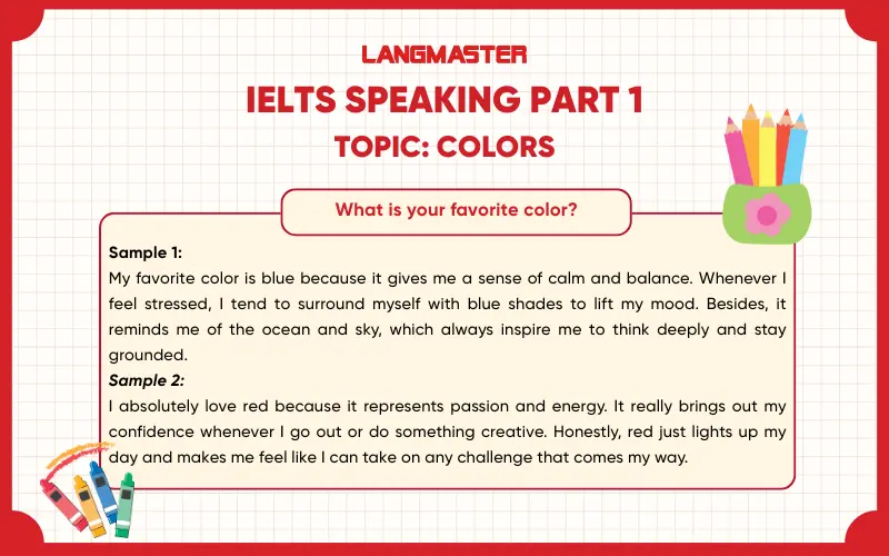 What is your favorite color? IELTS Speaking Part 1