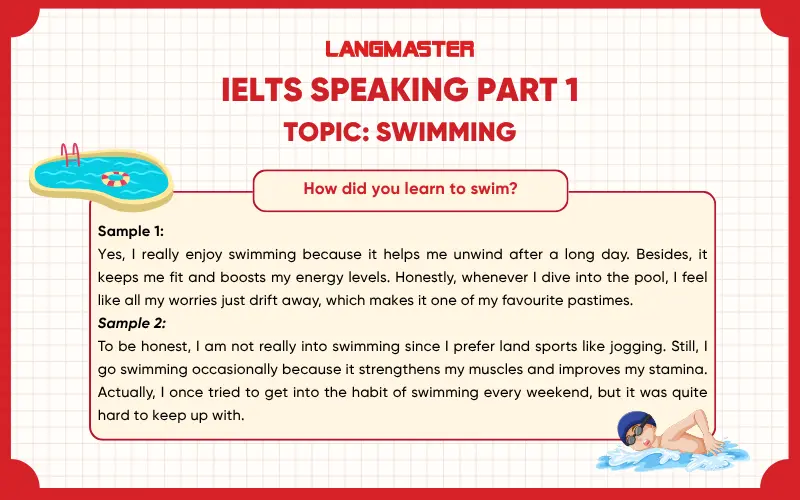 How did you learn to swim? IELTS Speaking Part 1