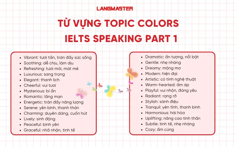 Từ vựng Topic Colors IELTS Speaking Part 1