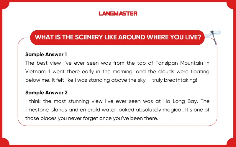 Bài mẫu IELTS Speaking Part 1 Good Views