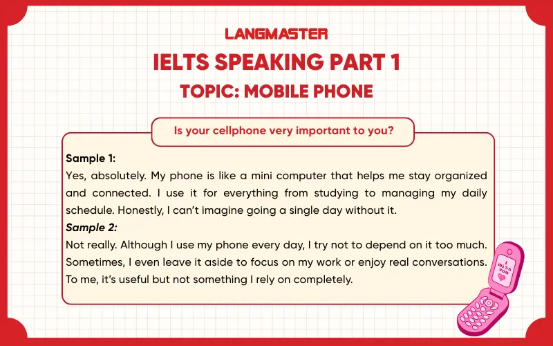 Is your cellphone very important to you? ielts speaking part 1