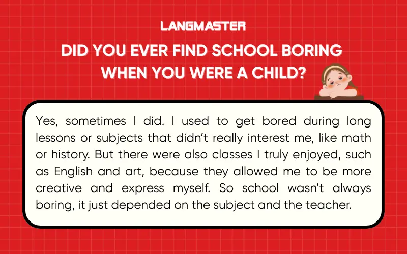 Did you ever find school boring when you were a child?