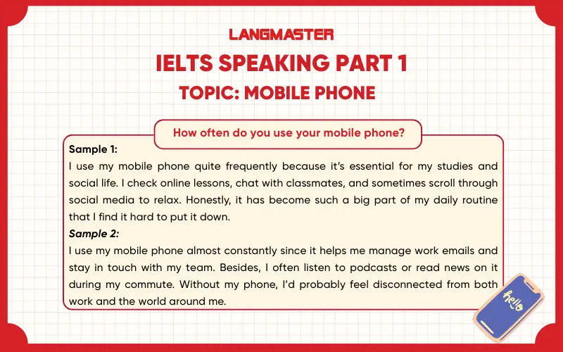 How often do you use your mobile phone? ielts speaking part 1