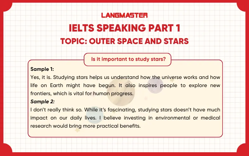 Is it important to study stars? ielts speaking part 1