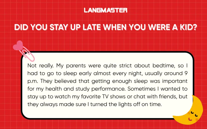 Did you stay up late when you were a kid?
