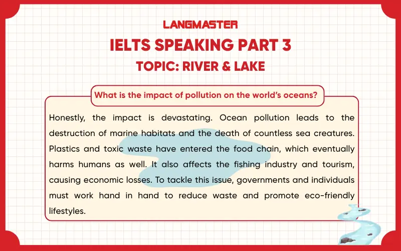 What is the impact of pollution on the world's oceans? ielts speaking part 3
