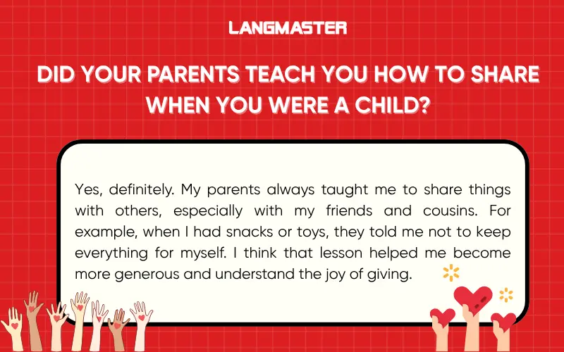 Did your parents teach you how to share when you were a child?