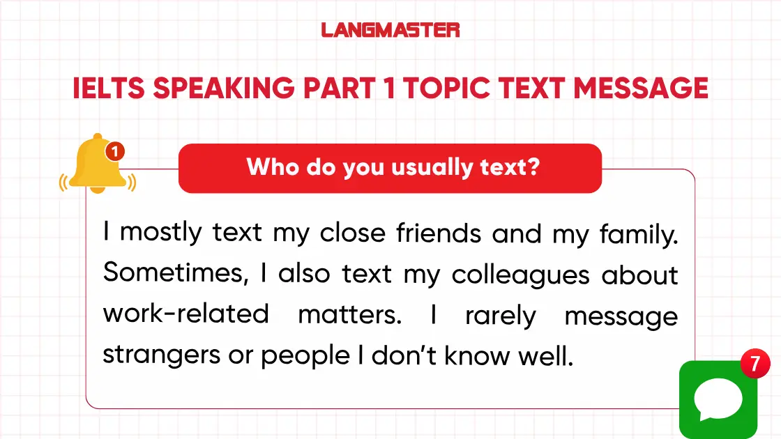 Who do you usually text? sample ielts speaking part 1