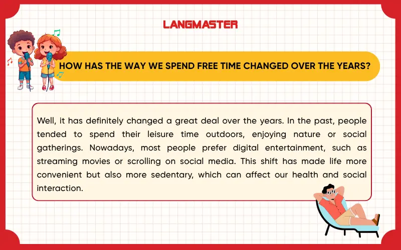 How has the way we spend free time changed over the years? ielts speaking part 3