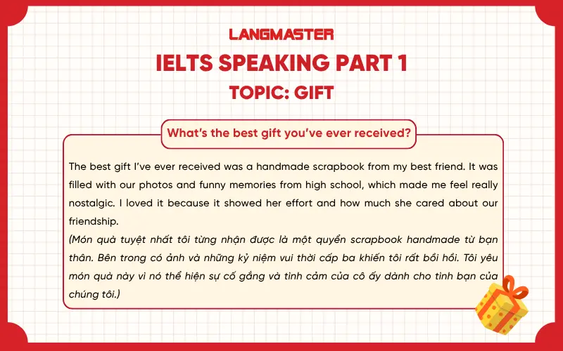 What’s the best gift you’ve ever received? ielts speaking part 1