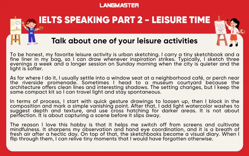 Talk about one of your leisure activities Bài mẫu