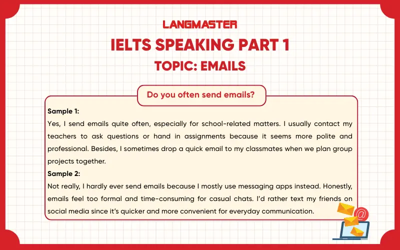 Do you often send emails? ielts speaking part 1