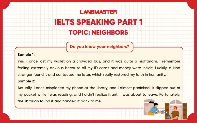 Do you know your neighbors? ielts speaking part 1