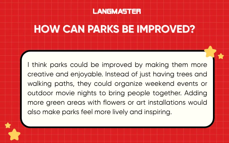 How can parks be improved?