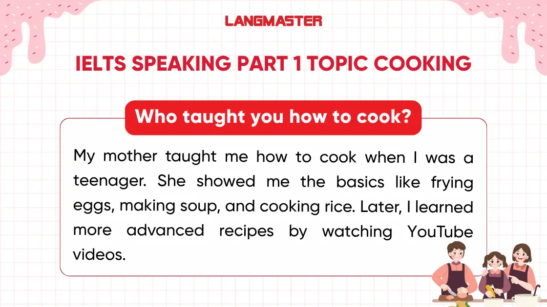 Sample ielts speaking part 1 Cooking
