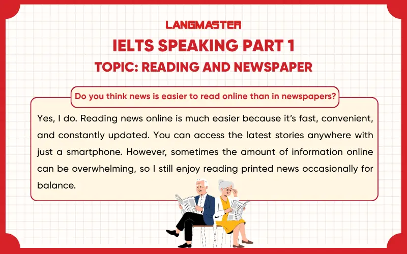 Do you think news is easier to read online than in newspapers? ielts speaking part 1
