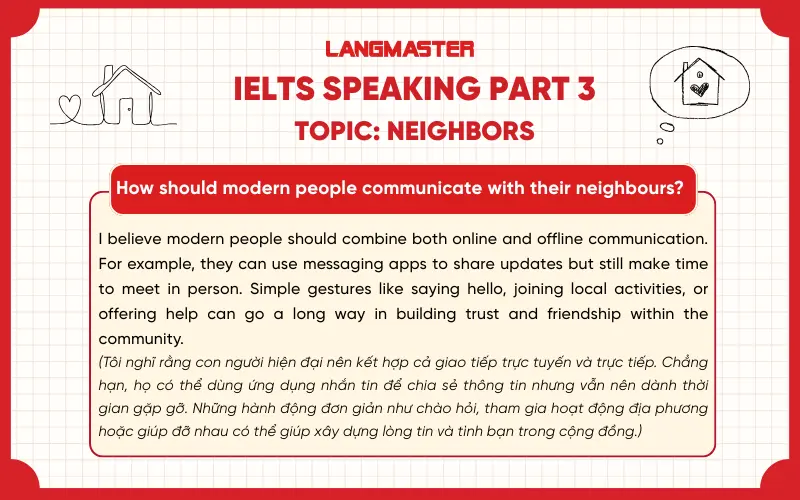 How should modern people communicate with their neighbours? ielts speaking part 3