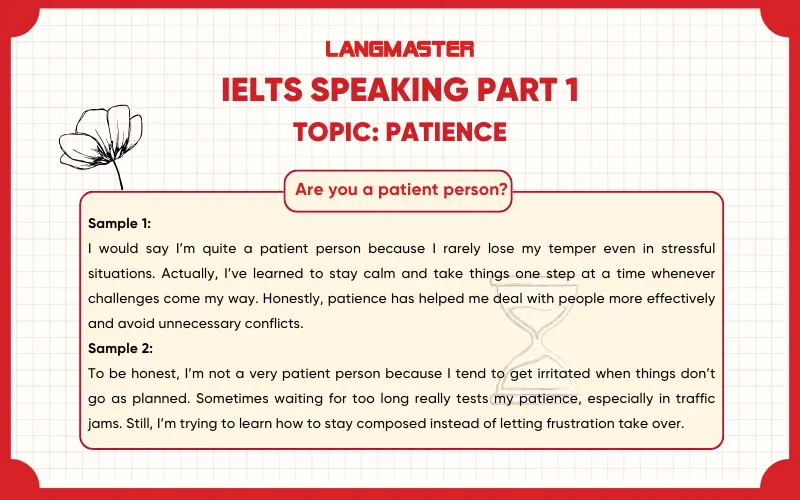 Are you a patient person? ielts speaking part 1