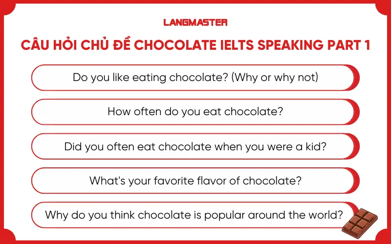 Câu hỏi chủ đề Chocolate IELTS Speaking Part 1