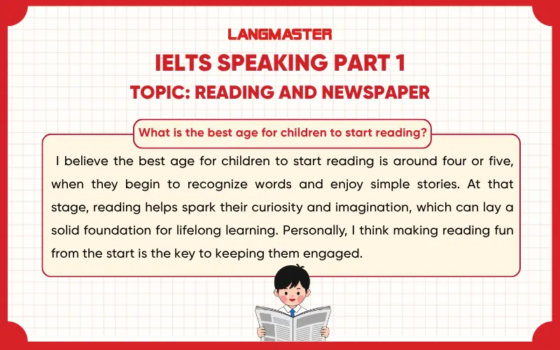 What is the best age for children to start reading? ielts speaking part 1
