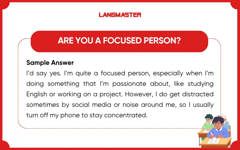 Bài mẫu IELTS Speaking Part 1 Topic Concentration