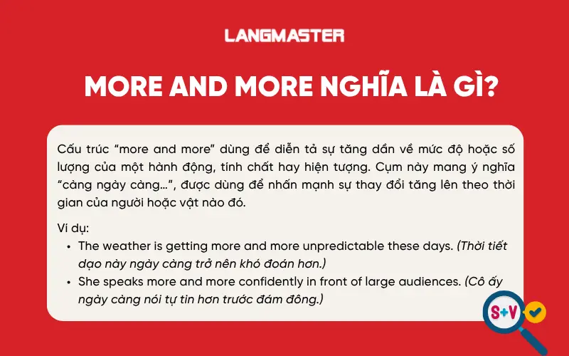 định nghĩ more and more và ví dụ