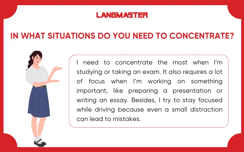 Bài mẫu IELTS Speaking Part 1 topic Concentration