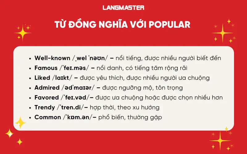 Từ đồng nghĩa với popular