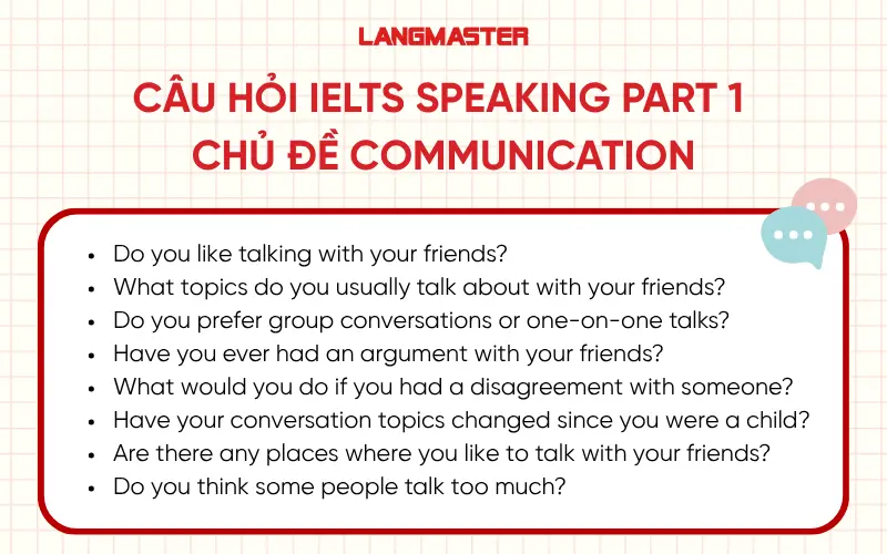 Câu hỏi IELTS Speaking Part 1 chủ đề Communication
