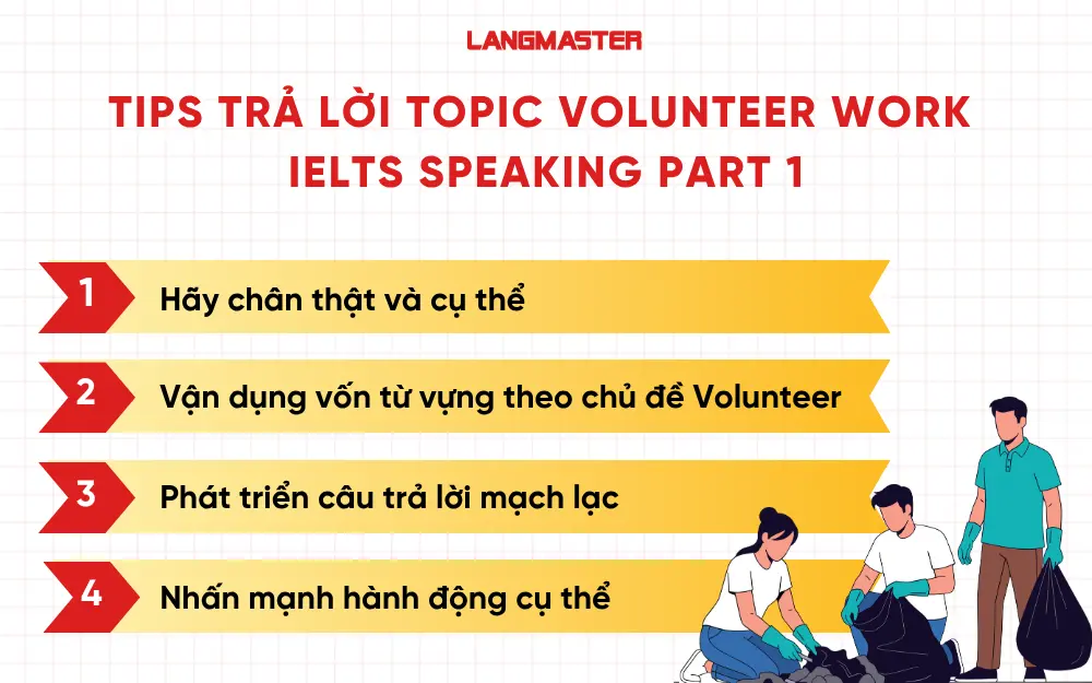 Tips trả lời topic Volunteer work IELTS Speaking Part 1