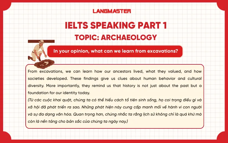 In your opinion, what can we learn from excavations? ielts speaking part 1