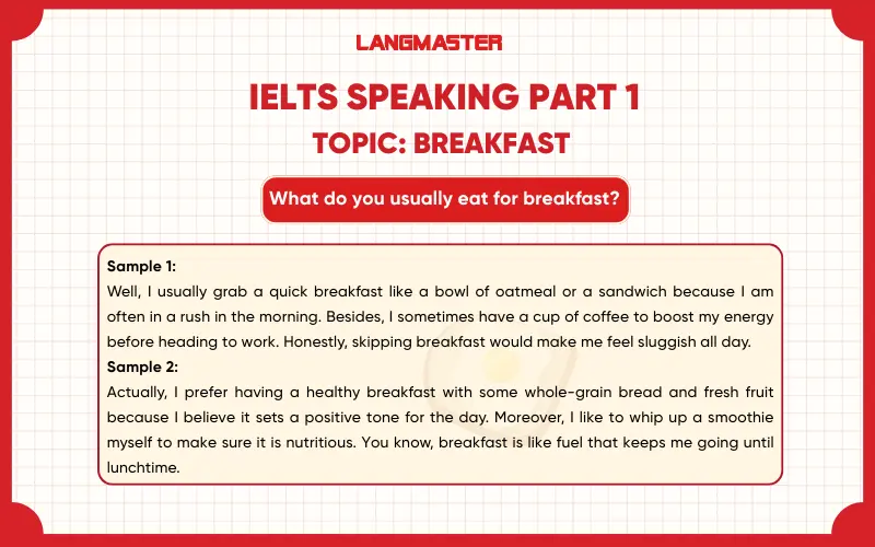 What do you usually eat for breakfast? ielts speaking part 1