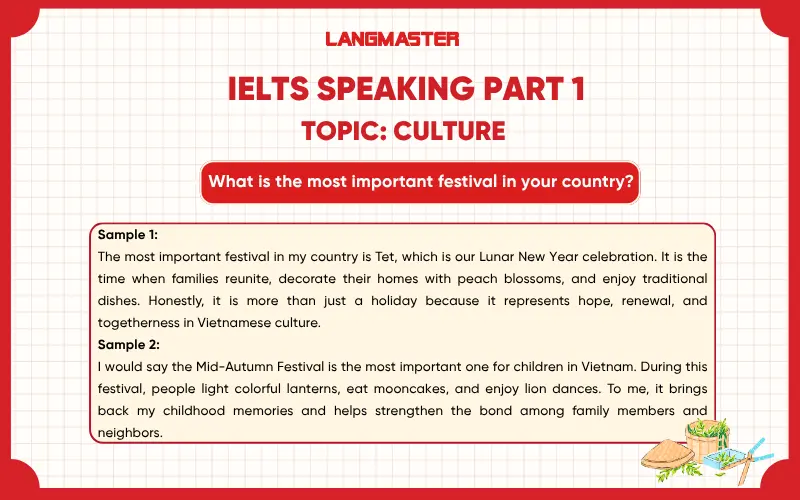 What is the most important festival in your country? ielts speaking part 1