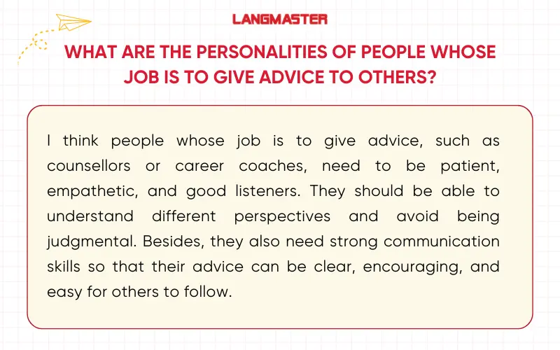 Bài mẫu IELTS Speaking Part 3 Advice