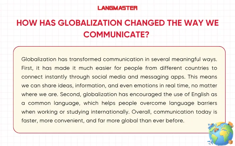 Bài mẫu IELTS Speaking Part 3 Globalization