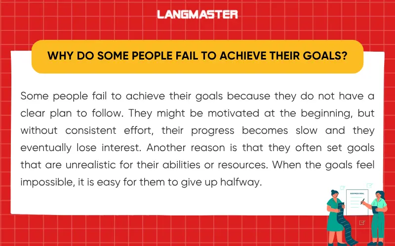 Câu trả lời mẫu IELTS Speaking Part 3 Goals