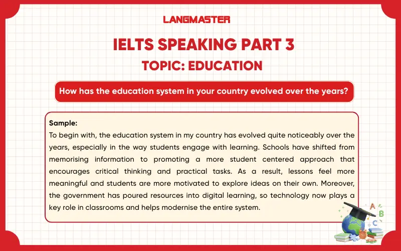 How has the education system in your country evolved over the years? ielts speaking part 3