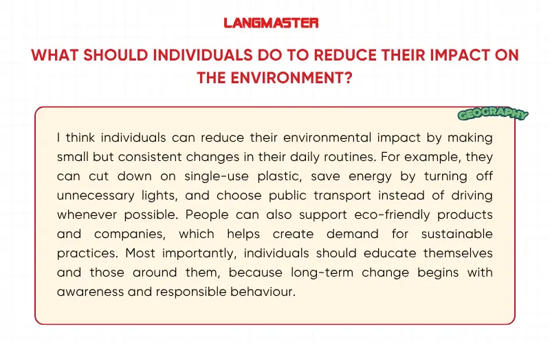 Bài mẫu IELTS Speaking Part 3 Geography