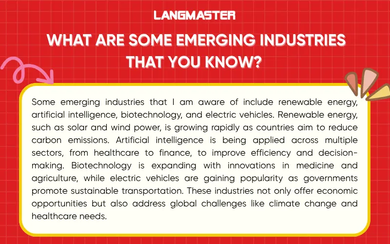 What are some emerging industries that you know?