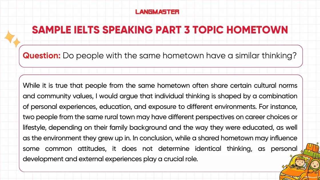 Sample ielts speaking part 3 topic hometown