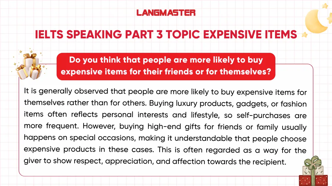 Sample ielts speaking part 3 topic expensive items